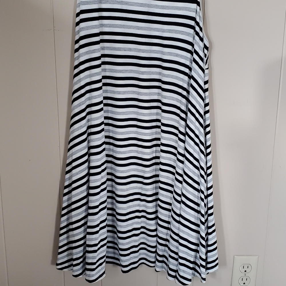 Aina Be black, grey, and white striped dress Size L